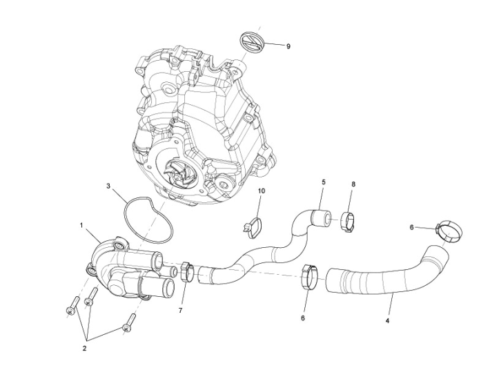 Water pump Vespa GTS 300 ie 2008-2016 (with and without ABS)