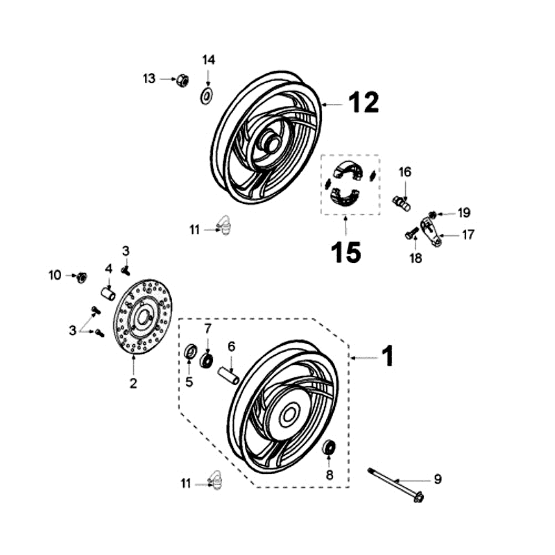 Wheels - Brake Disc D155 Peugeot V-clic Red