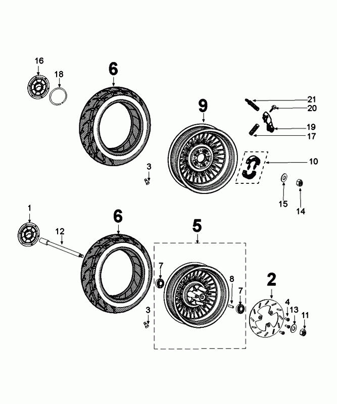 Wheels Peugeot Django flash silver