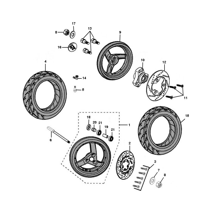 Wheels Peugeot Jet force C-tech 2-stroke