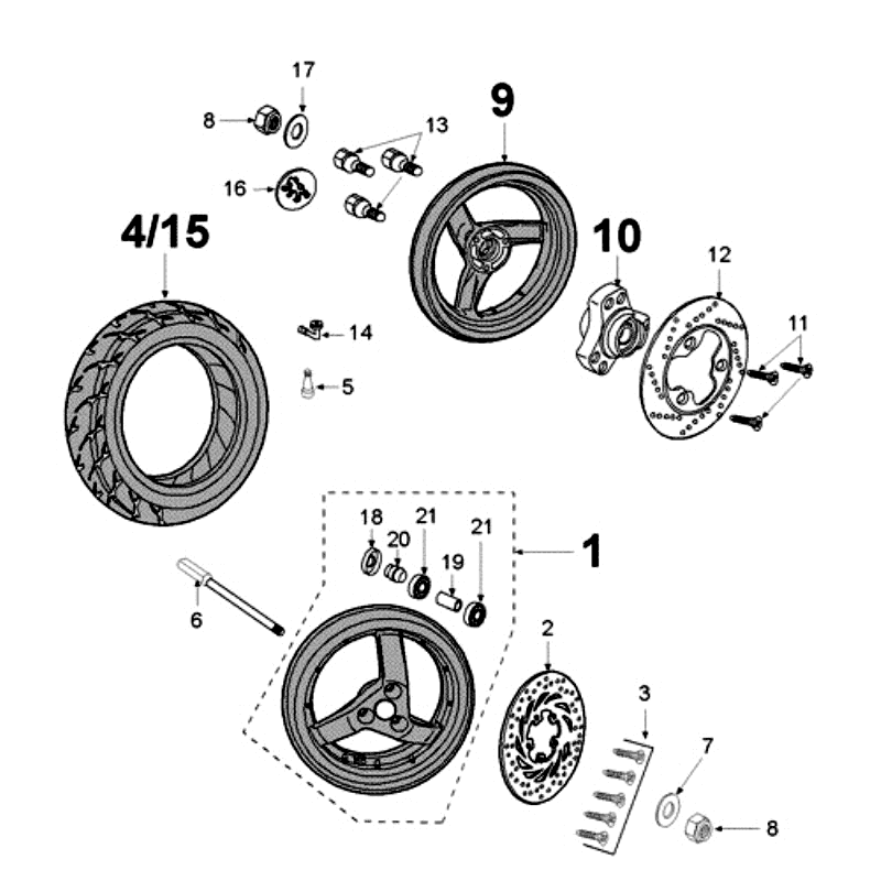 Wheels Peugeot Jet Force LC Injection Blue