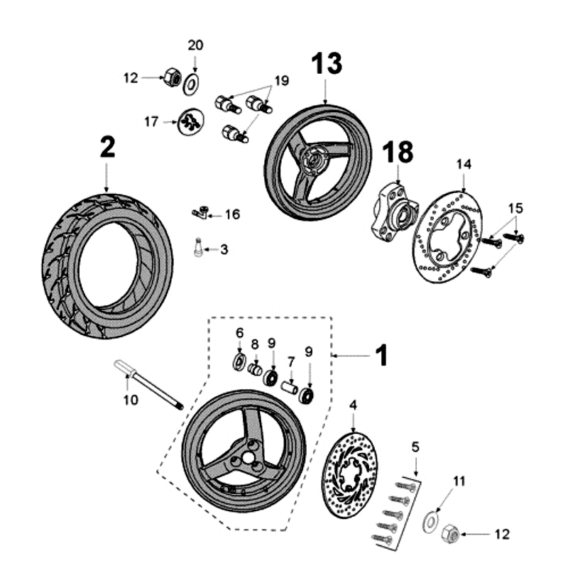 Wheels Peugeot Jet Force LC white