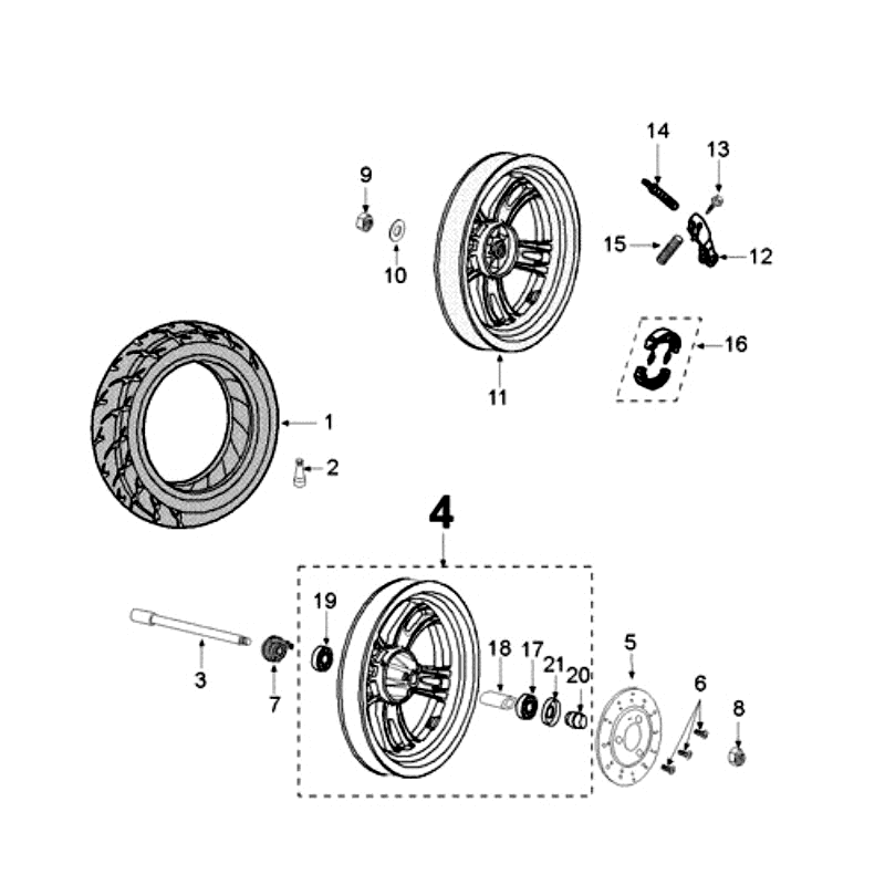 Wheels Peugeot Kisbee white