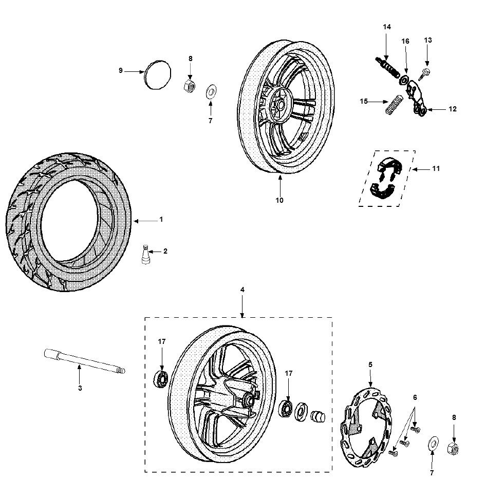 Wheels Peugeot Speedfight 3 4-Stroke