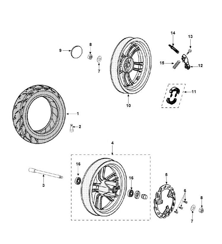 Wheels Peugeot Speedfight 3 AC 2-Stroke