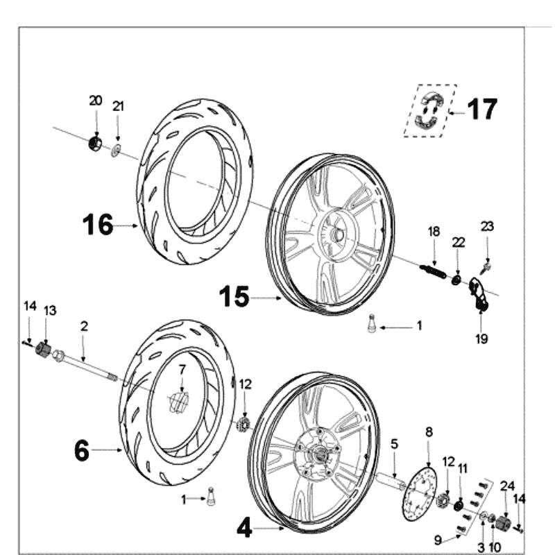 Wheels Peugeot Tweet old green