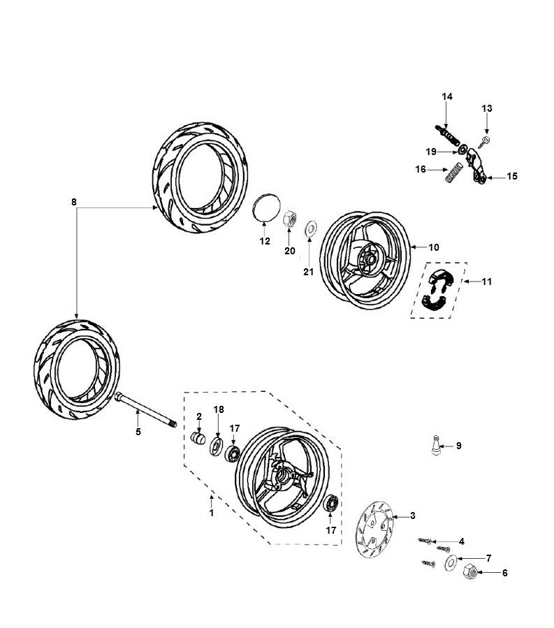 Wheels Peugeot Vivacity 3 4-Stroke