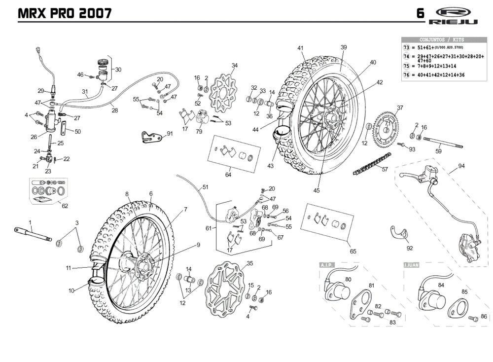 Wheels Rieju MRX pro r-green 2008 2-Stroke