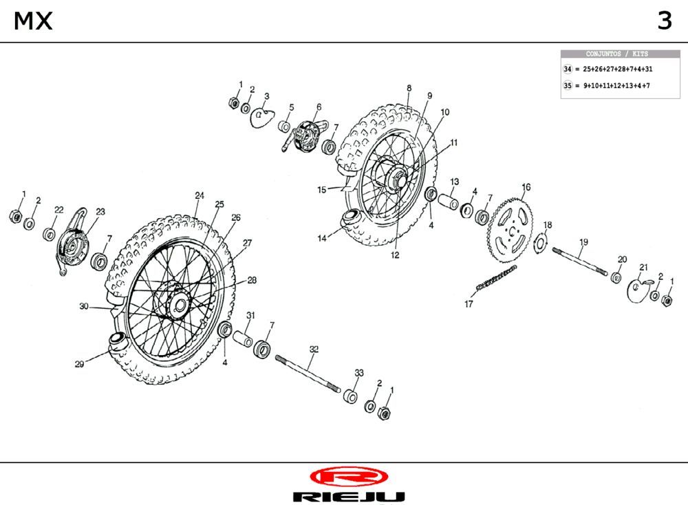 Wheels Rieju MX orange 2000 2-Stroke