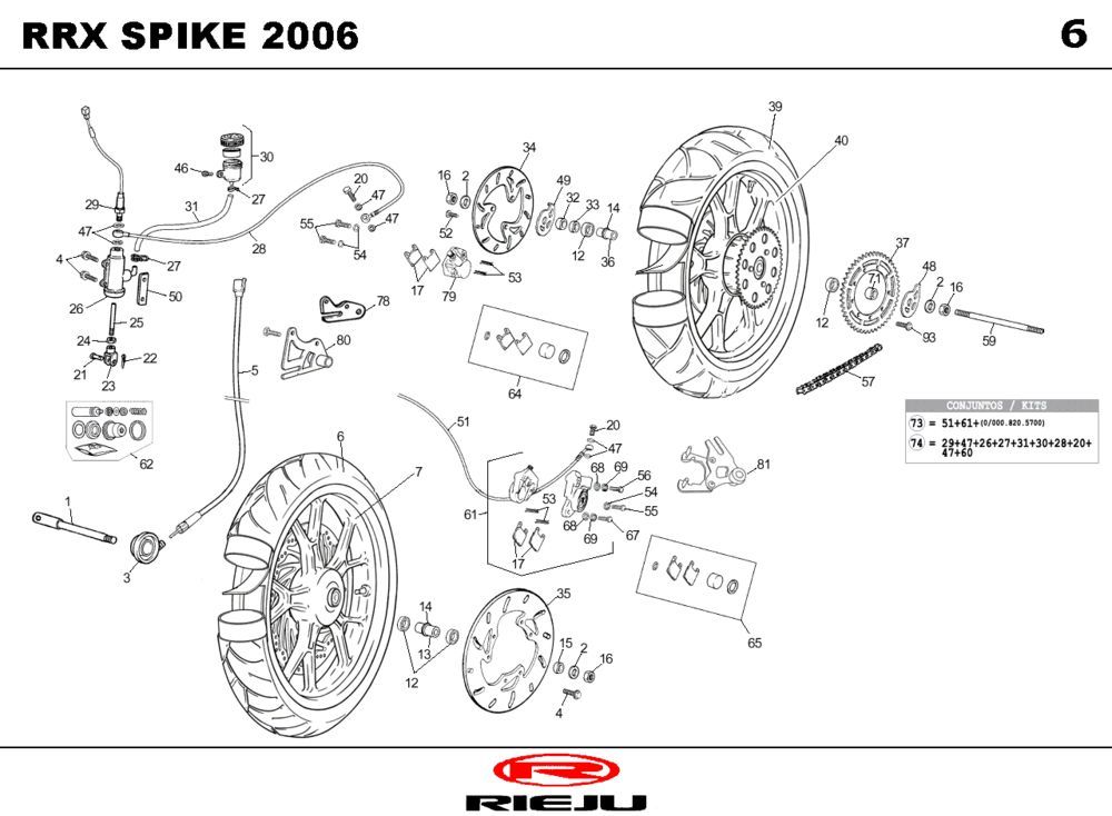 Wheels Rieju Spike-x orange 2008 2-Stroke