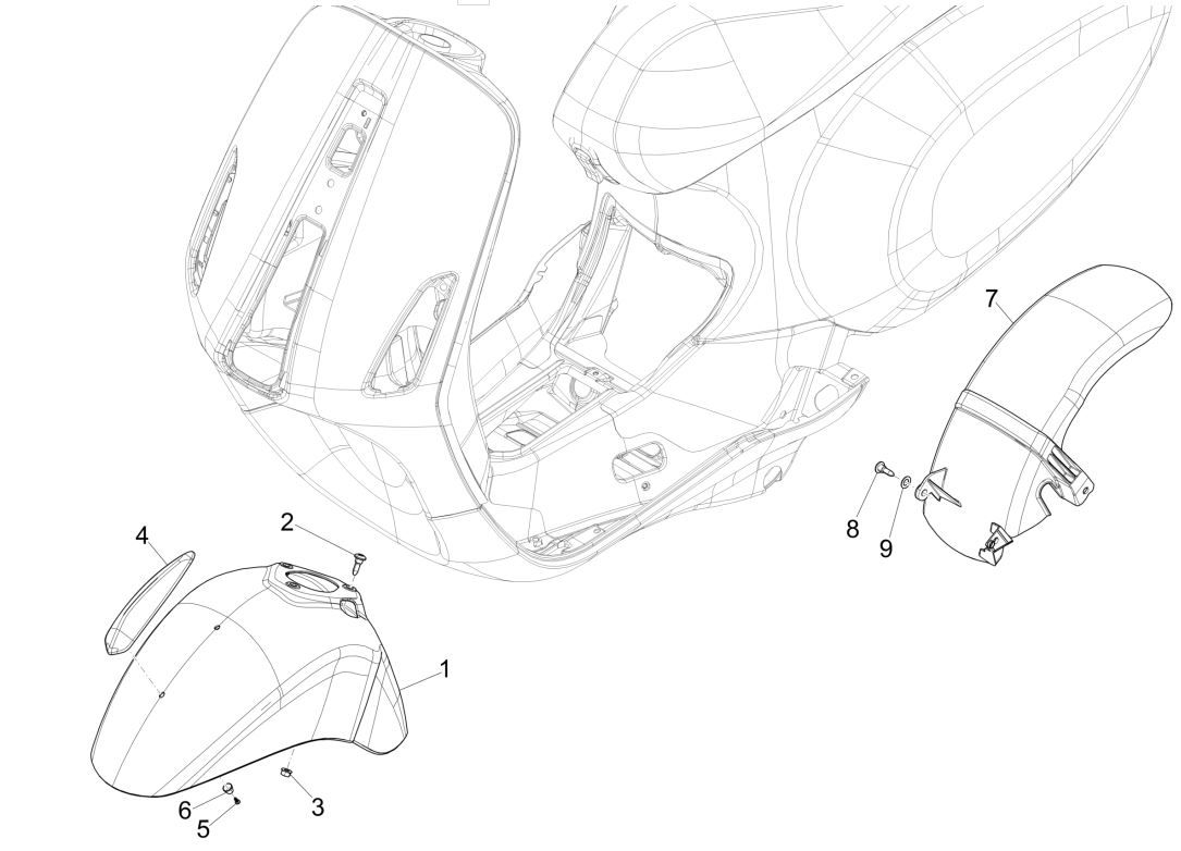 Wheel Space- Mudguard Vespa Primavera 125 4T 3V IE ABS