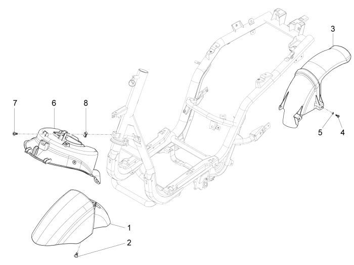 Leg shield Piaggio New Fly 50 4T 4V AC red 854a