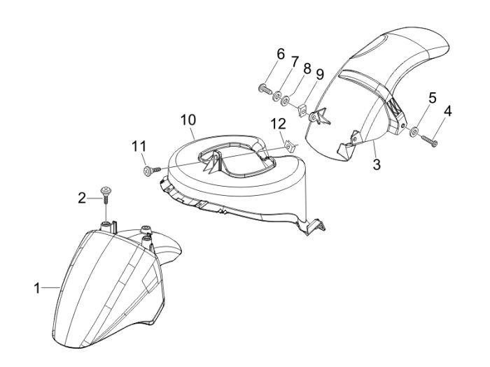 Mudguard Piaggio Fly 4-stroke blue midnight 222