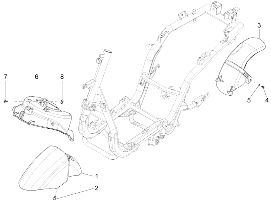 Wheel space - Piaggio Fly 125 4-stroke 3V IE E3 fender