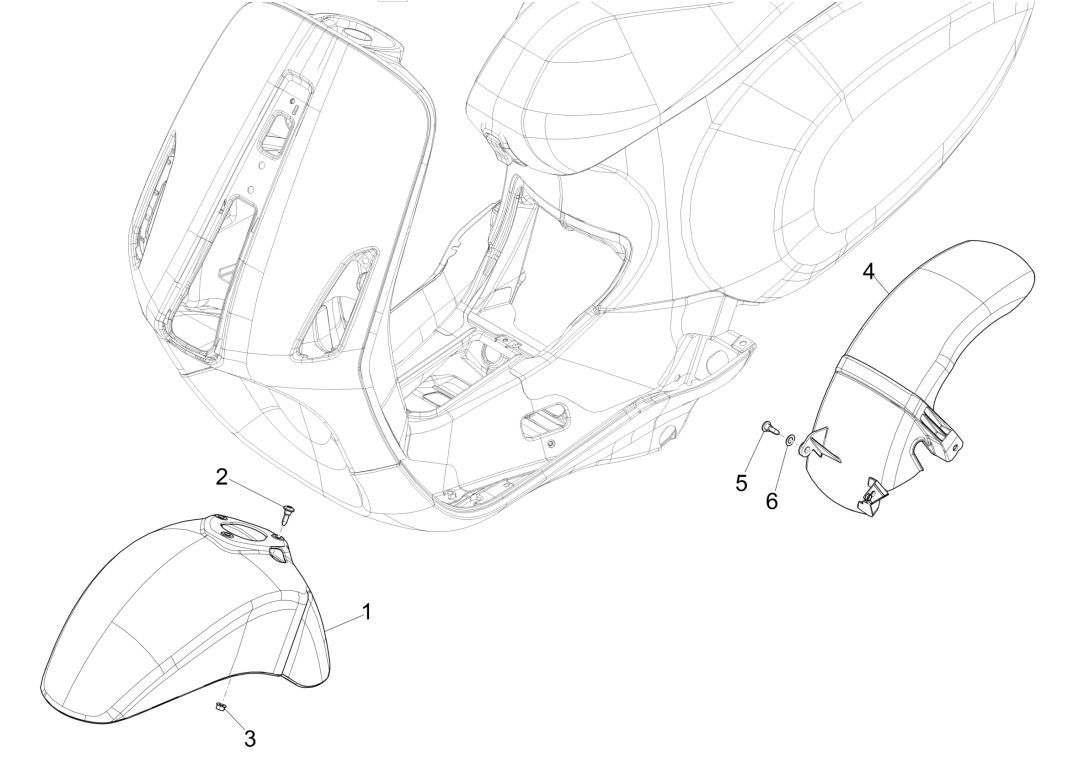 Wheel Space - Mudguard Vespa Sprint 125 4T 3V ABS