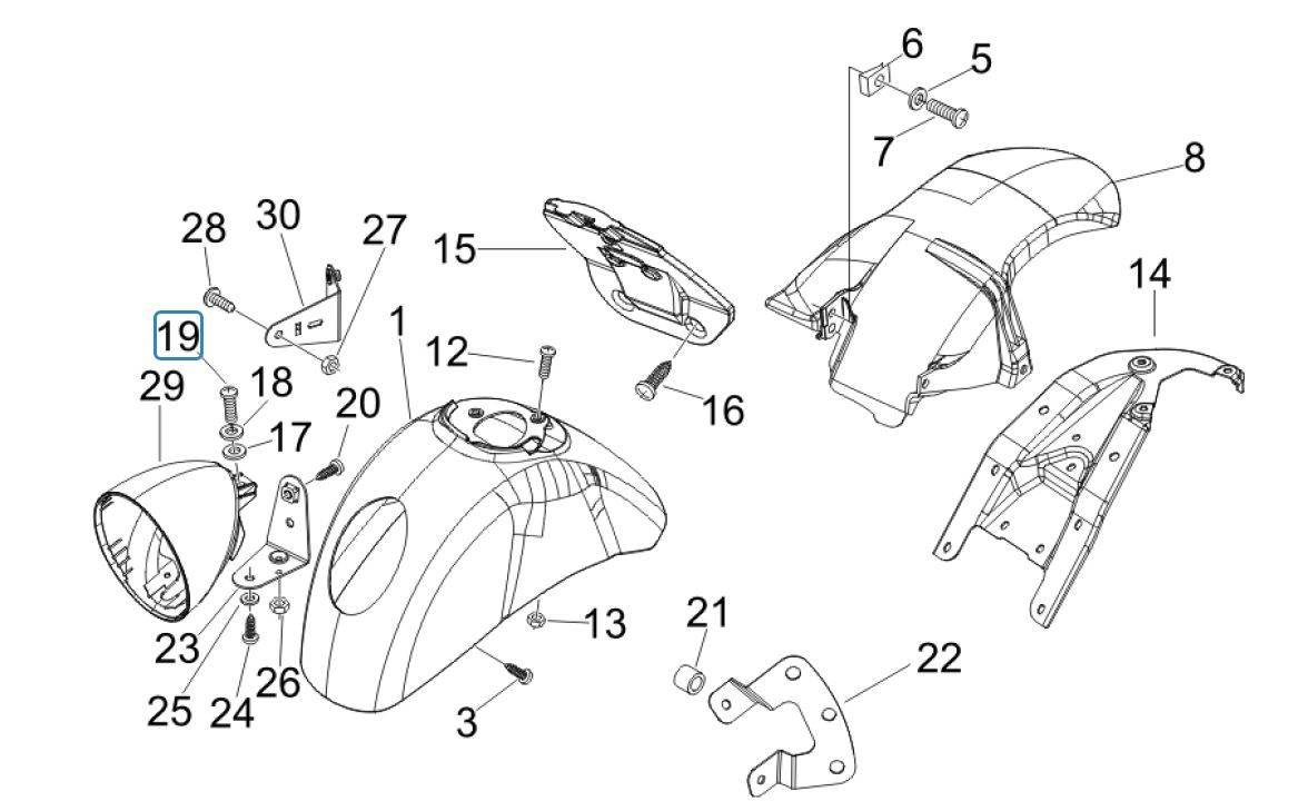 Wheel Space - Mudguard Vespa GTV 250 4T 4V IE
