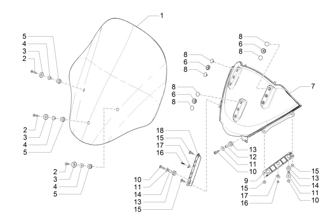 Piaggio MP3 300 ie E4 LT BUSINESS windshield - SPORT NOABS-ABS 2016 - 2018 (EMEA)