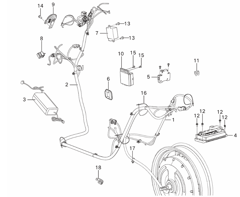 Wire harness electrical parts Yadea Voltguard