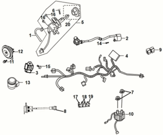 Wire harness Sym Fiddle IV 125i LC ABS E5 2020-2021