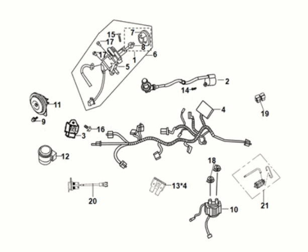 Sym Orbit III 50 E5 wire harness