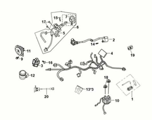 Sym X-Pro 50 E5 wire harness