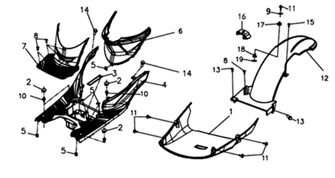 Foot plate/frame cover Sym Symphony ST 125I E4 White (WH-006)