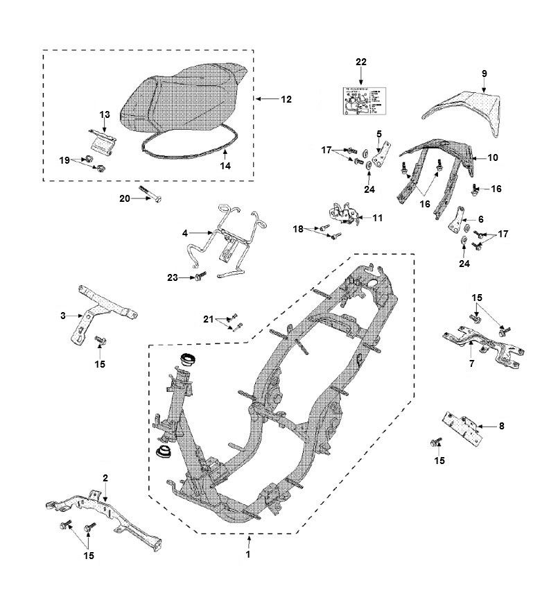 Saddle Frame Peugeot Speedfight 3 AC 2-Stroke