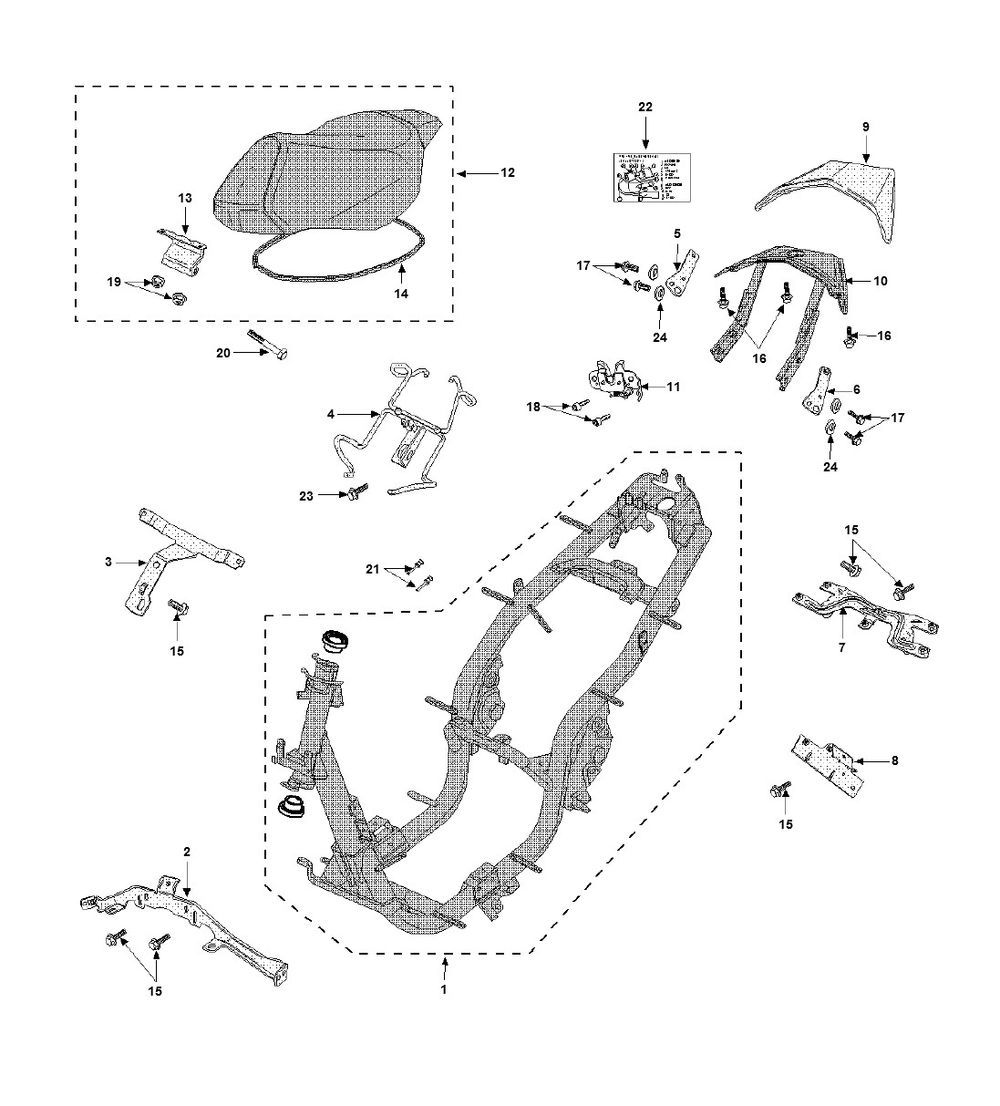 Saddle Frame Peugeot Speedfight 3 LC 2-Stroke