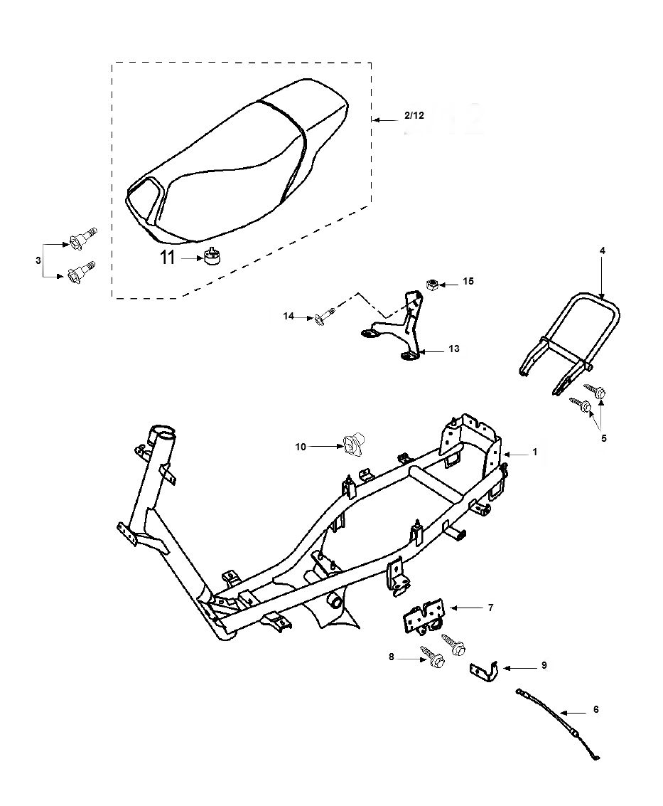Saddle Frame Peugeot Vivacity 2 E2 2-Stroke