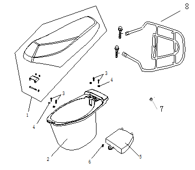 Saddle Buddy Box China Ape50 black