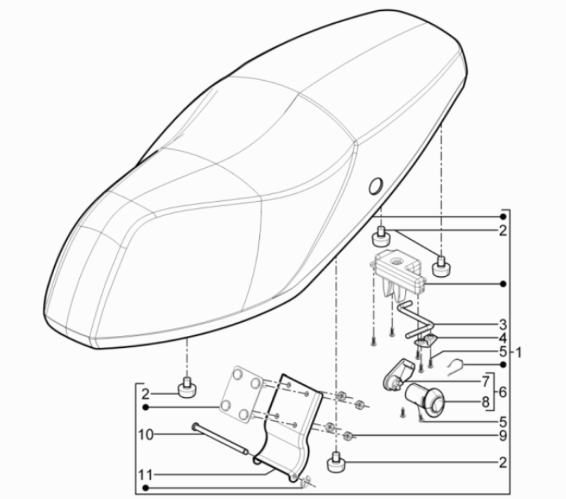 Piaggio Typhoon 50 2-stroke Euro 3 2011 saddle