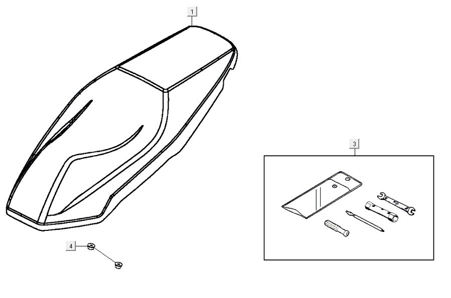 Saddle Kymco Agility 16'+ 4-stroke injection euro4 black