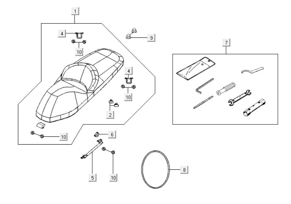 Saddle Kymco Downtown 300i dark grey