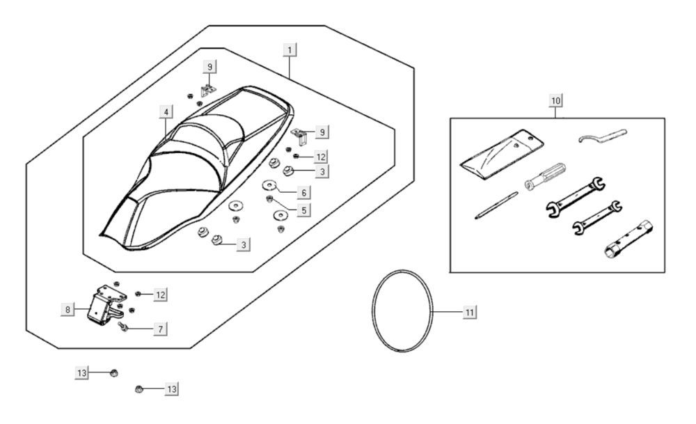 Saddle Kymco Xciting 400i Yellow
