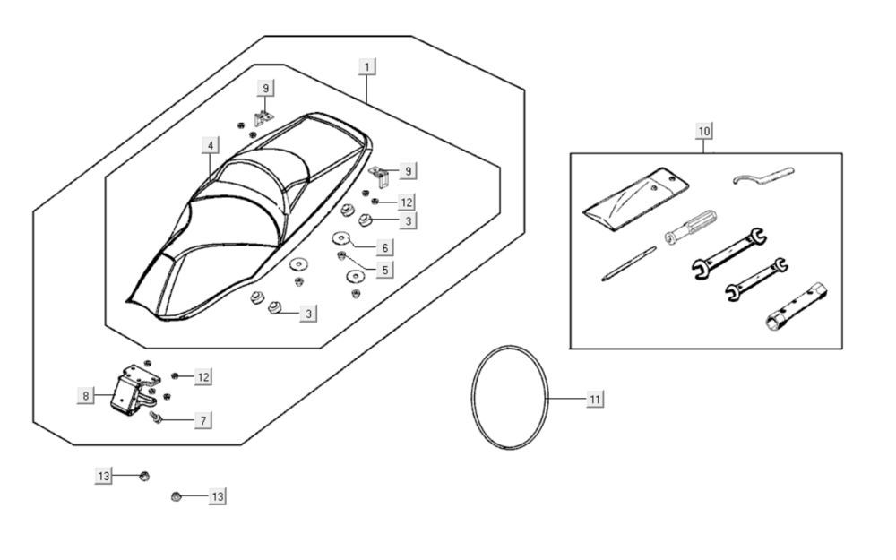 Saddle Kymco Xciting 400i Matt Black