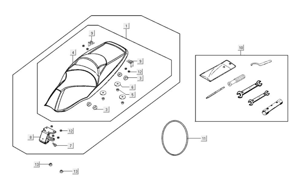 Saddle Kymco Xciting 400i Pearly Black