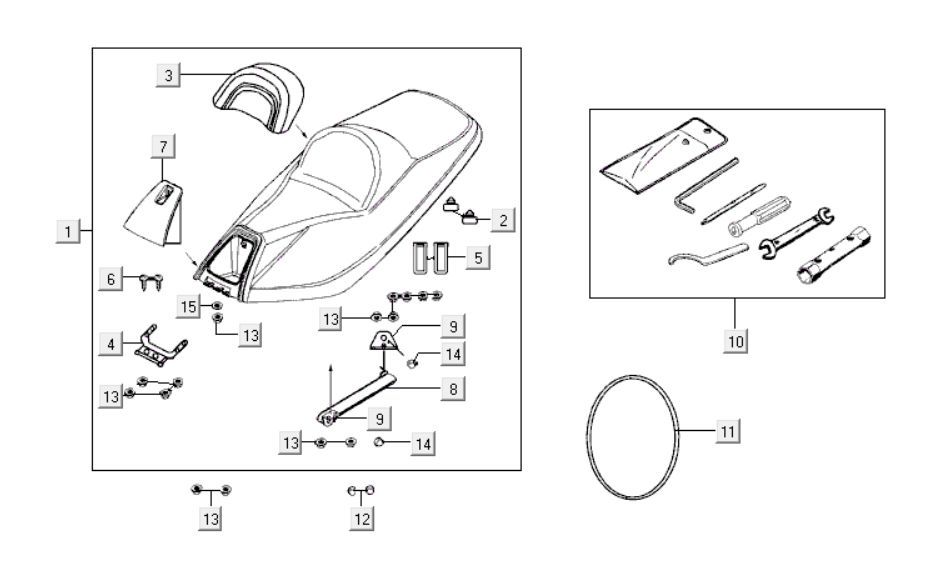 Saddle Kymco Xciting 500i