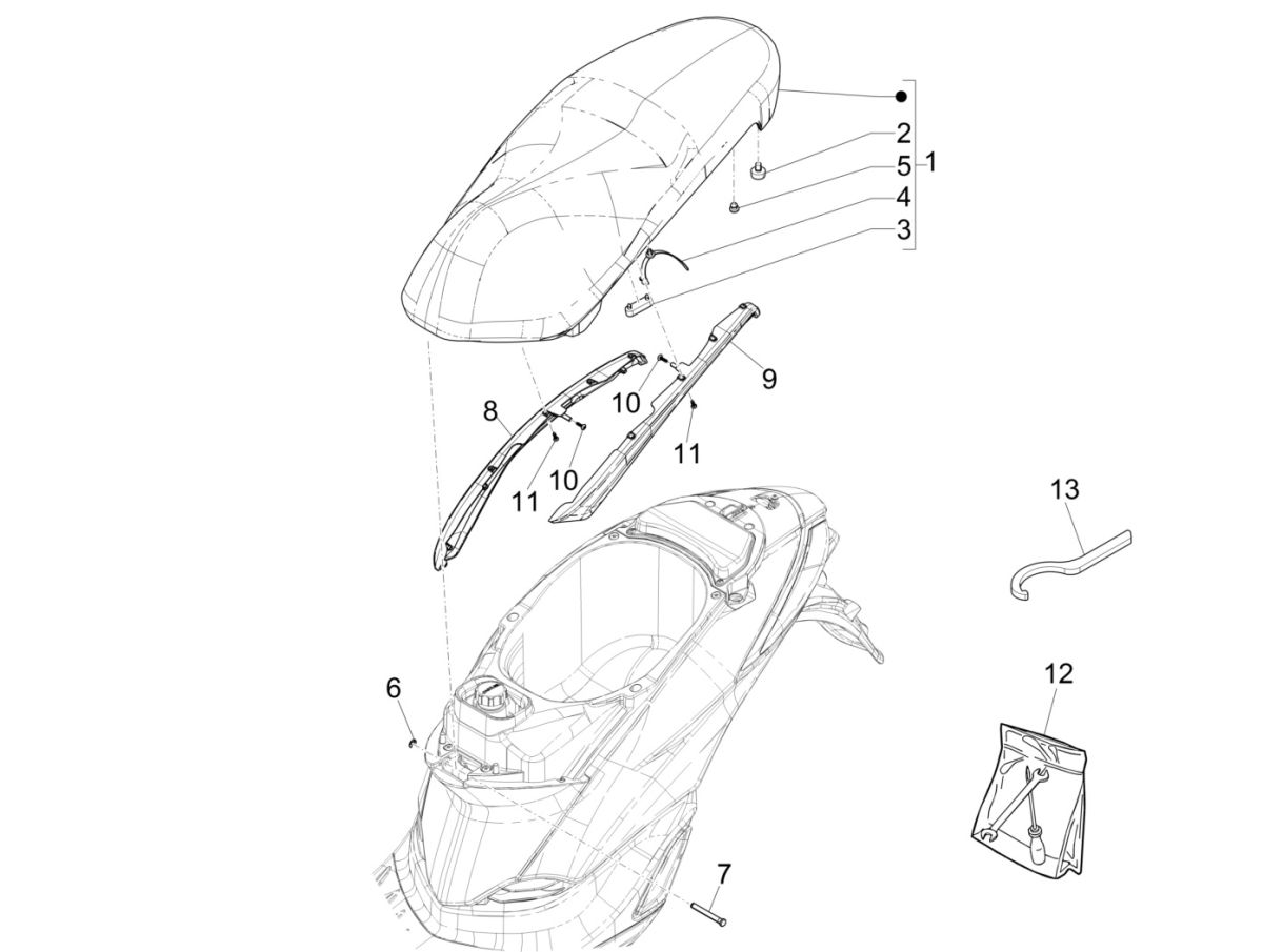Liberty 125 IGET 4T 3V IE E4 ABS Seat 2015 - 2019 (EMEA)