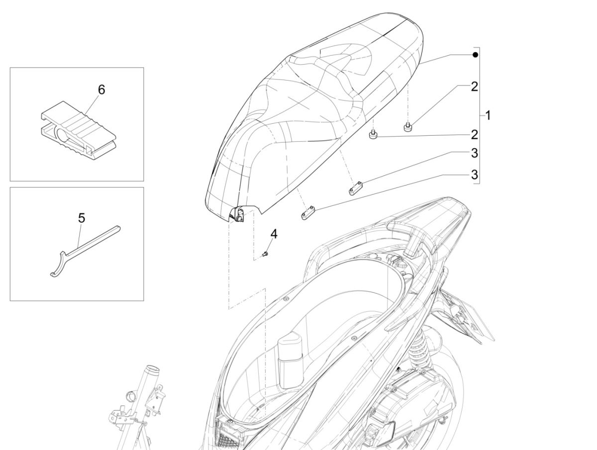 Piaggio Medley 125 4T IE ABS E4 2016-2019 Seat (EMEA)