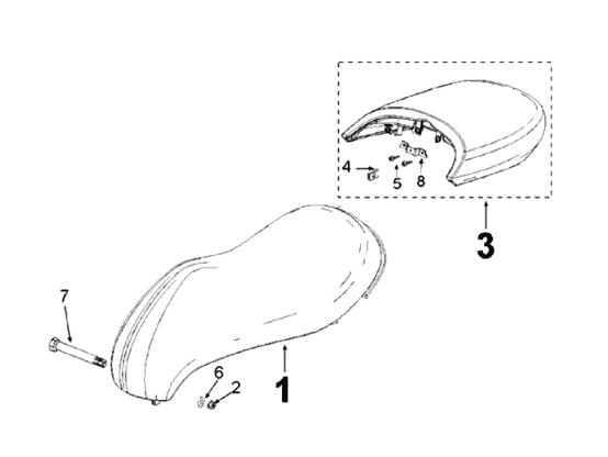 Zadel Peugeot Django 125 Allure E3 2014-2017