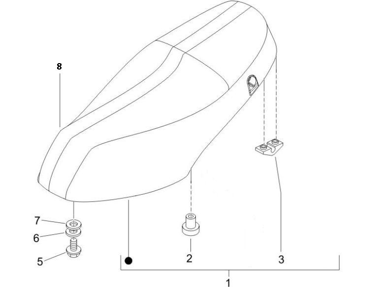 Saddle Piaggio Zip 2000 4-stroke AC