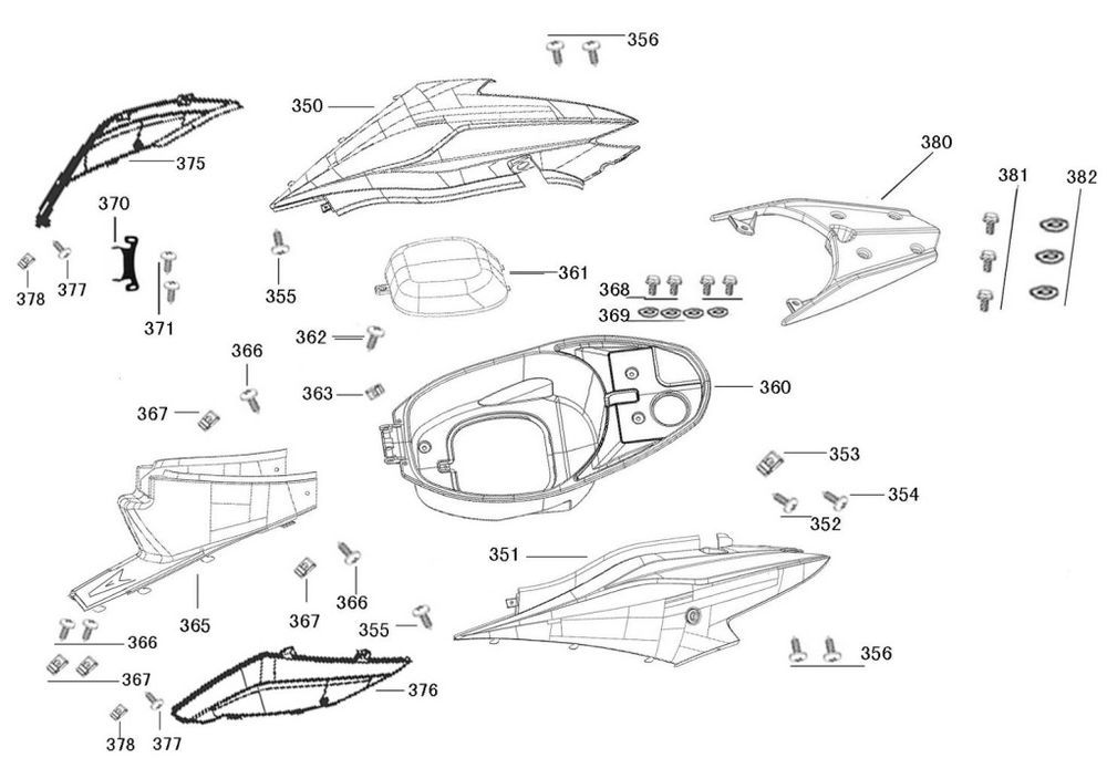 Side - Rear cover China R8 flat matt anthracite