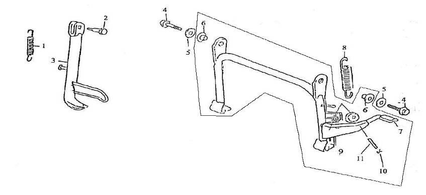 Side Center Stand Santini Firenze 125cc