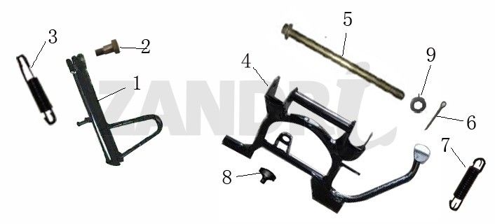 Side Middle Stand BTC Grande Retro GT1 smokey