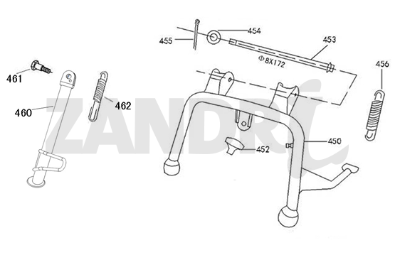 Side Center Stand BTC Riva Sport dark blue