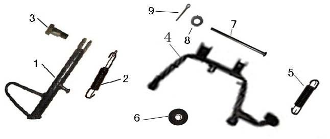 Side Center Stand China GT blue