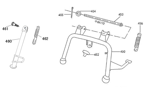 Side Center Stand Iva Lux white