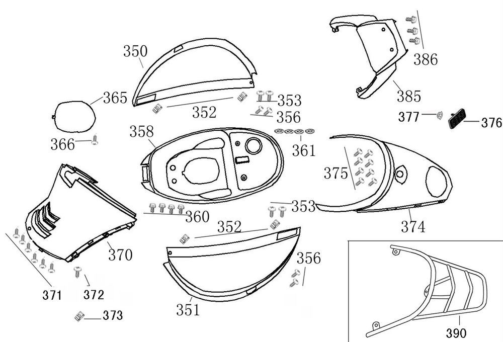 Side Screen Carrier AGM Swan black