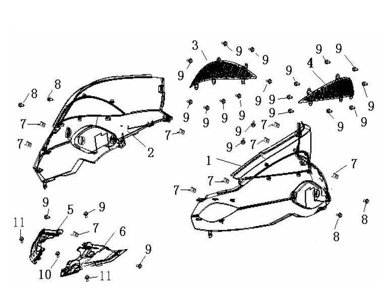 Side cover Generic Ideo cream 2007 2-stroke