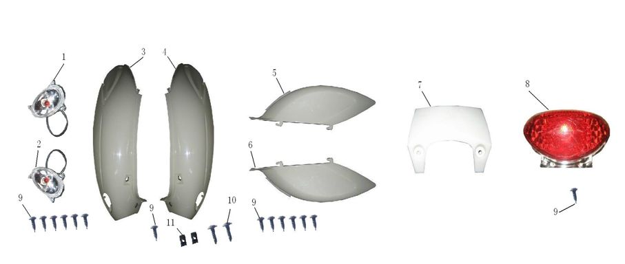 Engine / side covers Lintex HT50QT-39 50 4T AC